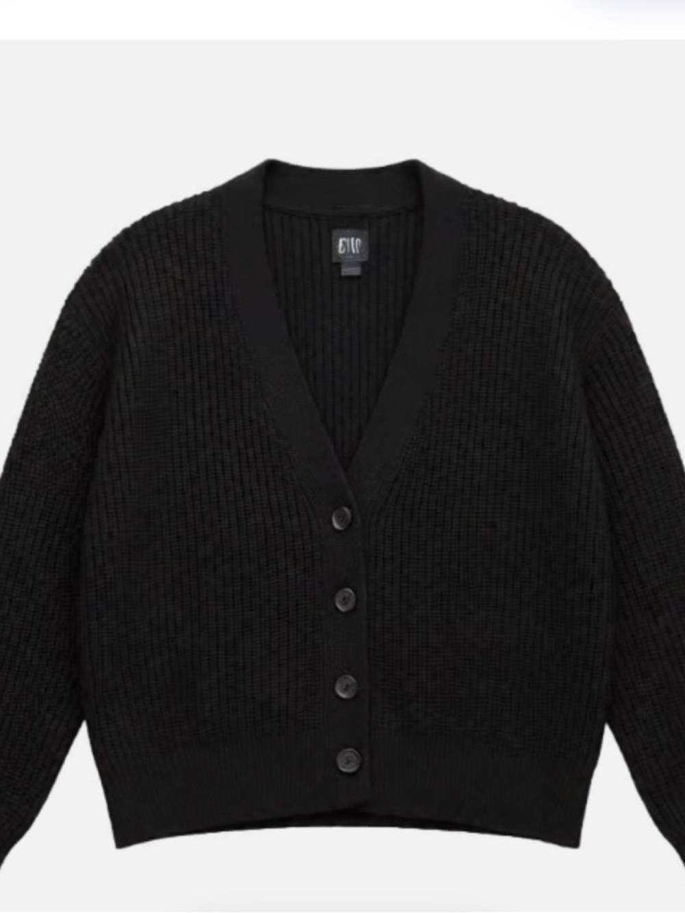 GAP Black Ribbed Knit Cardigan